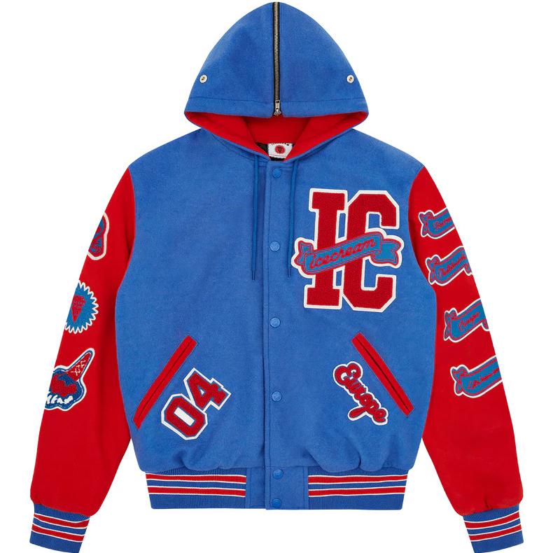 Ice Cream ICECREAM Tiger Cone Colorblock Hoodie Jacket Unisex Skateboard Streetwear IC22204