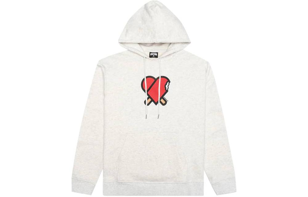Ice Cream ICECREAM White Hoodie with Heart Print Long Sleeve 411-9307-LIGH