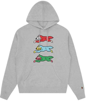 Ice Cream SS24 Triple Running Dog Hoodie Grey Unisex Pullover Sweater IC23S21-GREY Ice Cream SS24 Triple Running Dog Hoodie Grey Unisex Pullover Sweater IC23S21-GREY