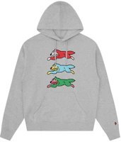 Order Ice Cream SS24 Triple Running Dog Hoodie Grey Unisex Pullover Sweater IC23S21-GREY