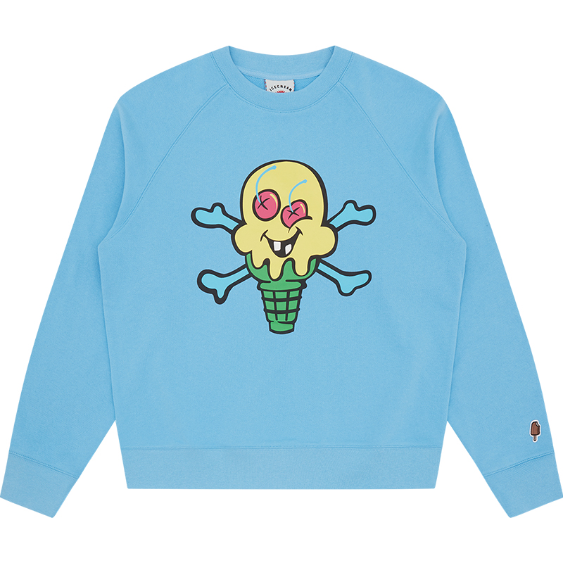 ICECREAM FW24 Early Fall Blue Crewneck Sweatshirt Unisex Ice Cream Pattern IC24223-BLUE