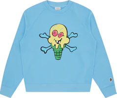 ICECREAM FW24 Early Fall Blue Crewneck Sweatshirt Unisex Ice Cream Pattern IC24223-BLUE ICECREAM FW24 Early Fall Blue Crewneck Sweatshirt Unisex Ice Cream Pattern IC24223-BLUE