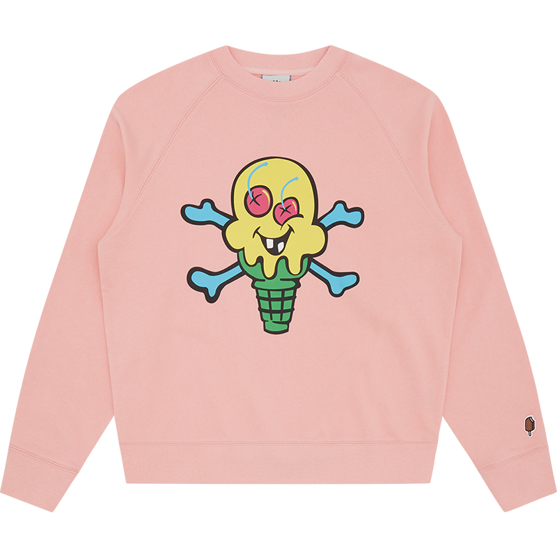 ICECREAM FW24 Pink Ice Cream Graphic Unisex Crewneck Sweatshirt IC24223-PINK