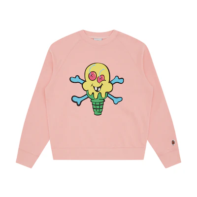 ICECREAM FW24 Pink Ice Cream Graphic Unisex Crewneck Sweatshirt IC24223-PINK