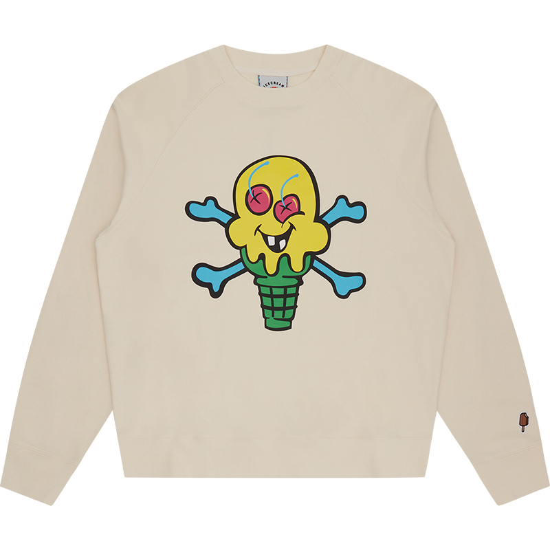 ICECREAM FW24 Pre-Fall Ice Cream Print Crewneck Sweatshirt Unisex Off-White IC24223-OFFWHITE