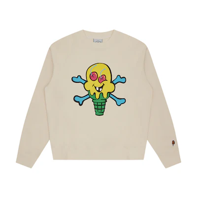 ICECREAM FW24 Pre-Fall Ice Cream Print Crewneck Sweatshirt Unisex Off-White IC24223-OFFWHITE