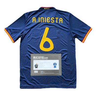 ICONS Memorabilia Andres Iniesta Signed Spain Jersey 2010 World Cup w/ Certificate (Unframed) DFGD1256 Buy ICONS Memorabilia Andres Iniesta Signed Spain Jersey 2010 World Cup w/ Certificate (Unframed) DFGD1256