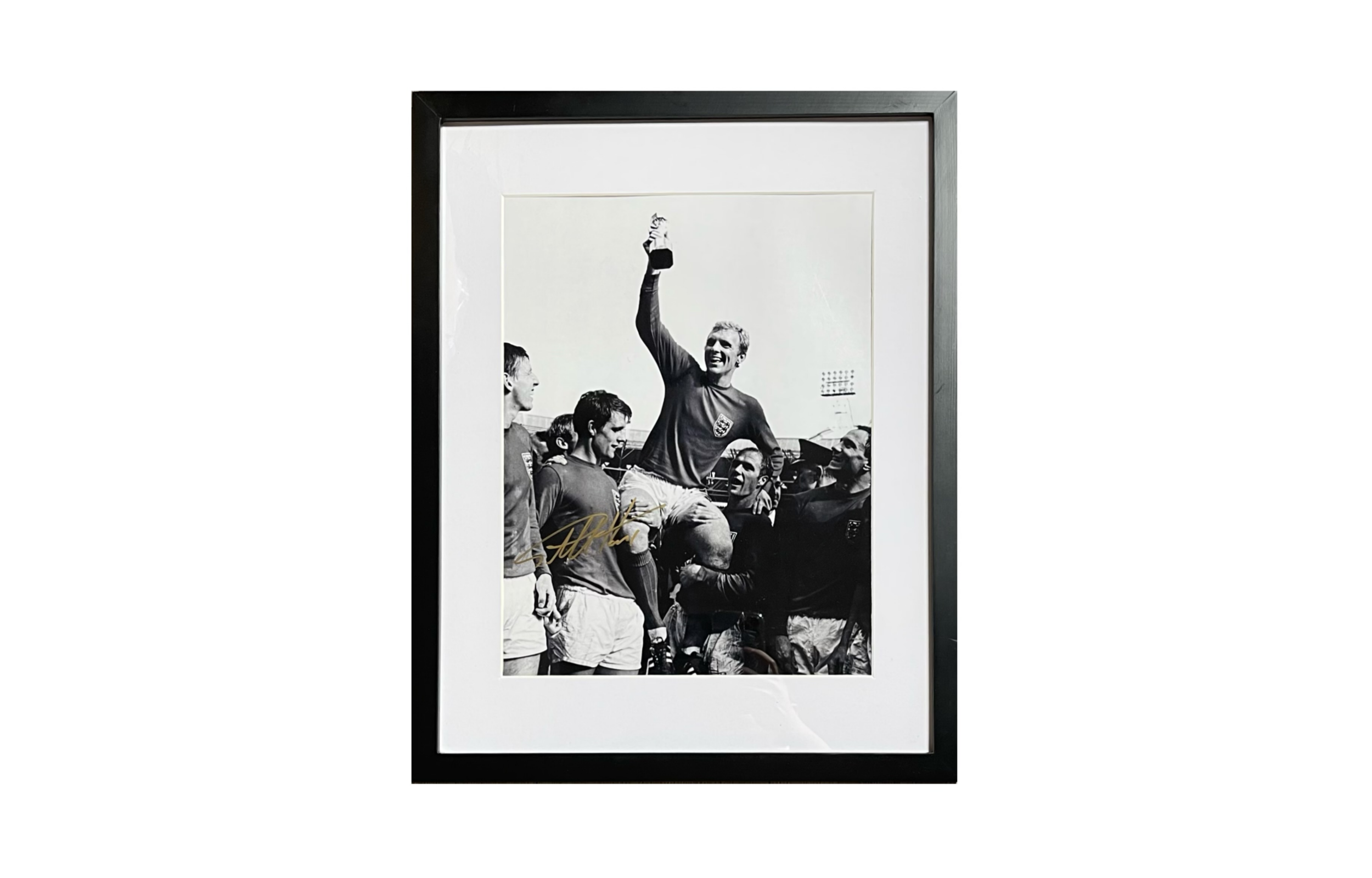 Buy ICONS Memorabilia Geoff Hurst Signed "1966 World Cup Winner" Photo with COA Framed. A10881