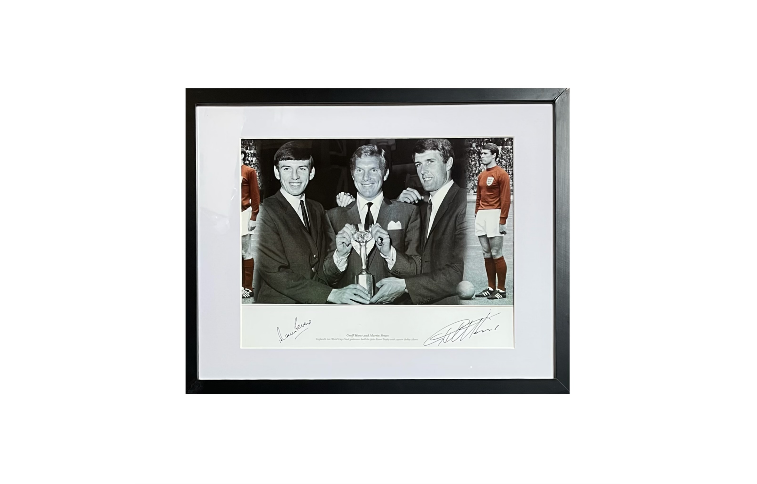 ICONS Memorabilia Martin Peters & Geoff Hurst Signed England World Cup Photo with COA. TB881