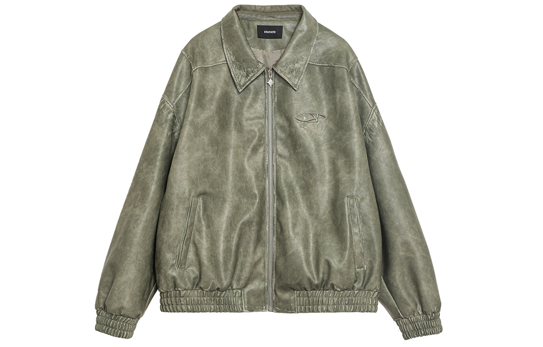 IMXS Vintage Washed Motorcycle Style CleanFit Loose Leather Jacket Unisex 23J3296G