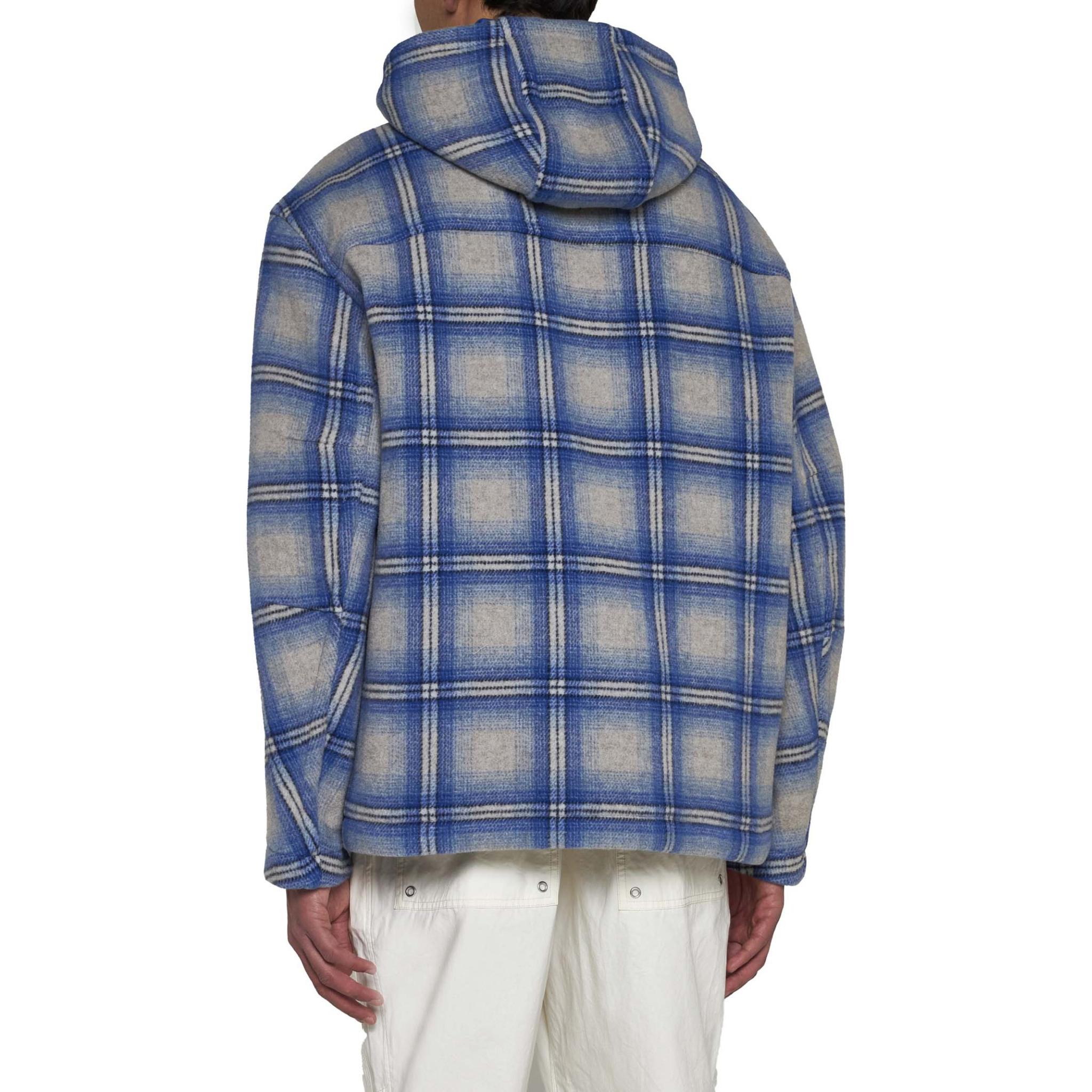 Purchase イザベルマラン ブルーチェック柄フード付きジップアップジャケット MA0069HBB1C02H-30BU