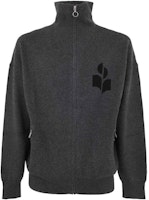 ISABEL MARANT Printed High Neck Zip-Up Knit Sweater Gray CA0012HAA1L03H-02AN ISABEL MARANT Printed High Neck Zip-Up Knit Sweater Gray CA0012HAA1L03H-02AN