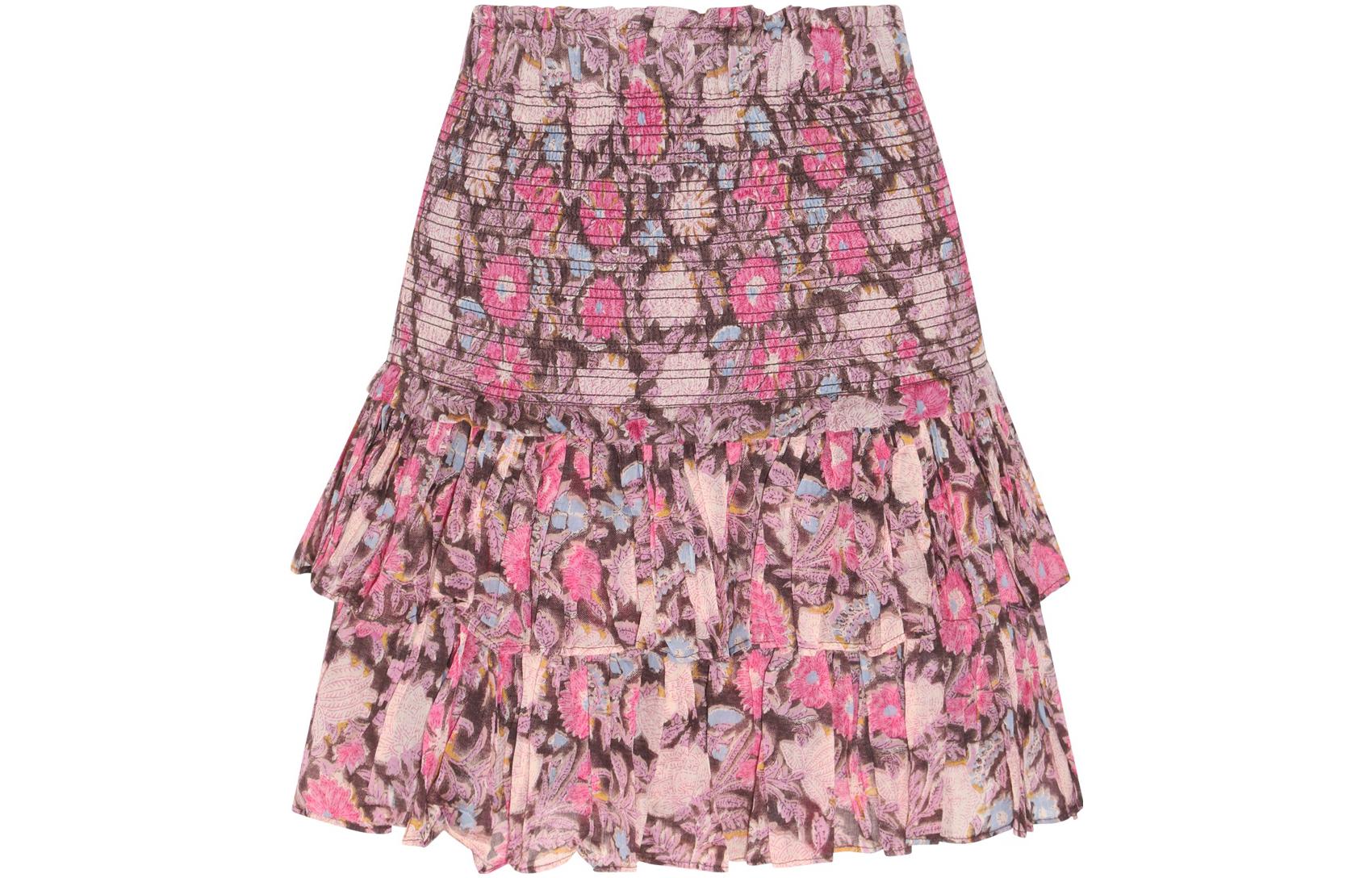 ISABEL MARANT ÉTOILE SS23 Ruffle High-Waist Midi Skirt Pink JU0022FAA1J50E-02FK