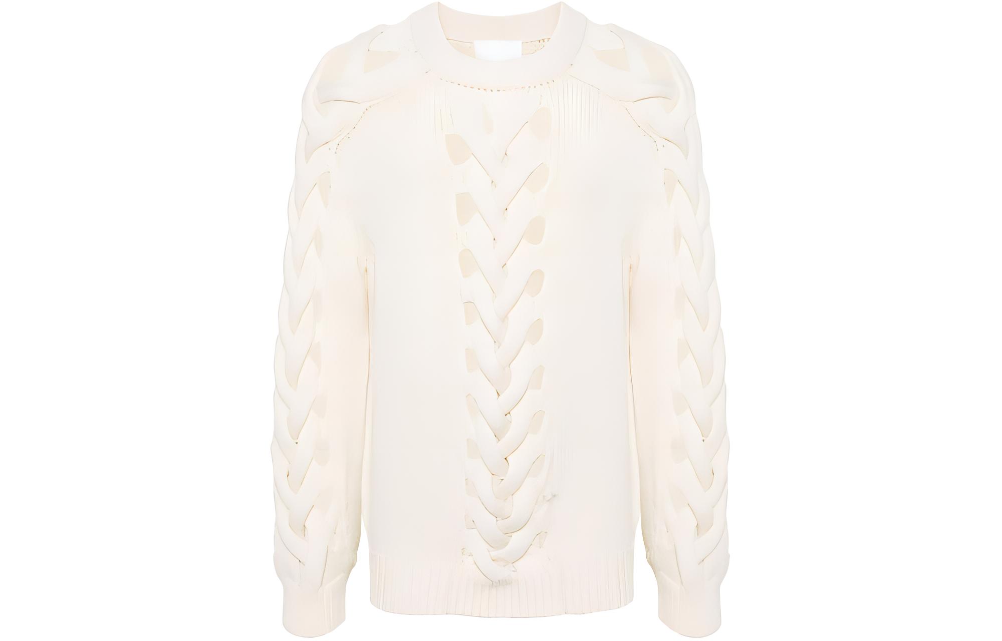 ISABEL MARANT  White Knit Sweater with Cutout Detail Long Sleeves. PU0328HAA4L06H-23EC