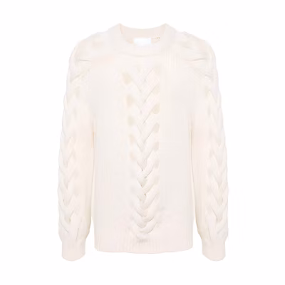 ISABEL MARANT White Knit Sweater with Cutout Detail Long Sleeves. PU0328HAA4L06H-23EC