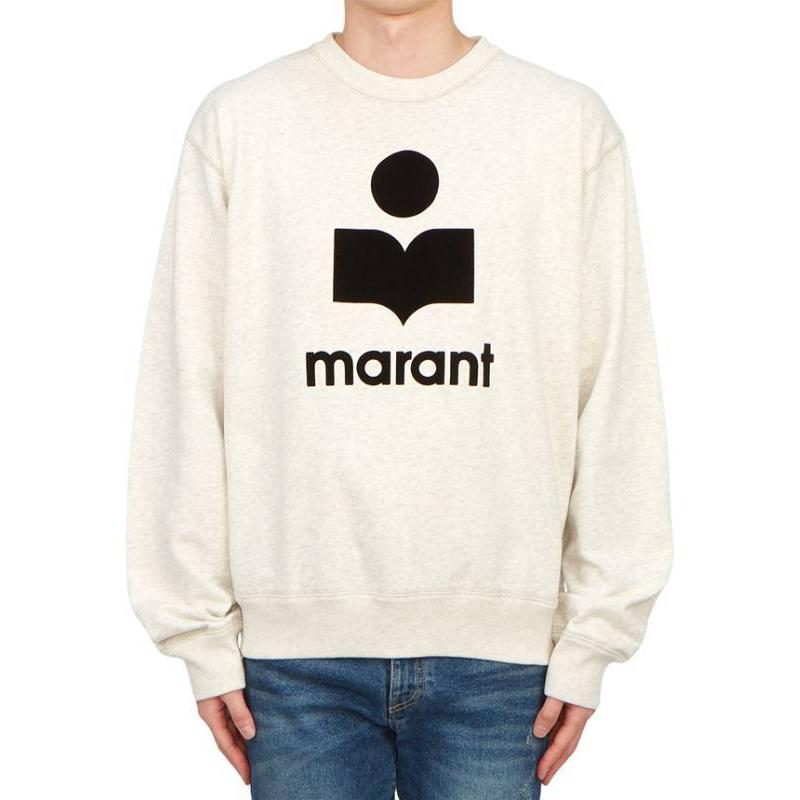 ISABEL MARANT Beige Crewneck Sweatshirt with Letter Print Long Sleeves PSW0029HAA1M05H23EC