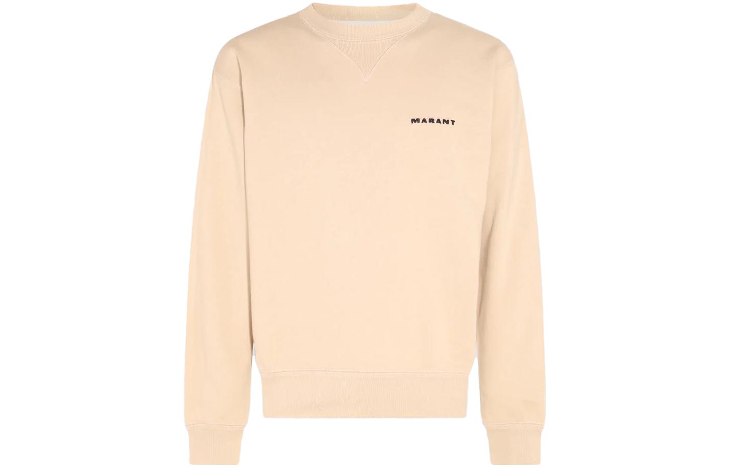 ISABEL MARANT Beige Crewneck Sweatshirt with Letter Print SW0056HAA2M35H-90LB