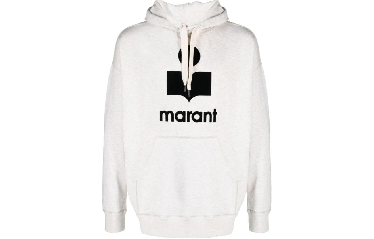 ISABEL MARANT Beige Letter Print Casual Hoodie SW0027HAB1M18H-23EC