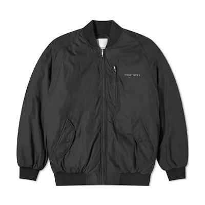 ISABEL MARANT Black Embroidered Logo Baseball Collar Jacket PVE0249HAB1D03H-02FK