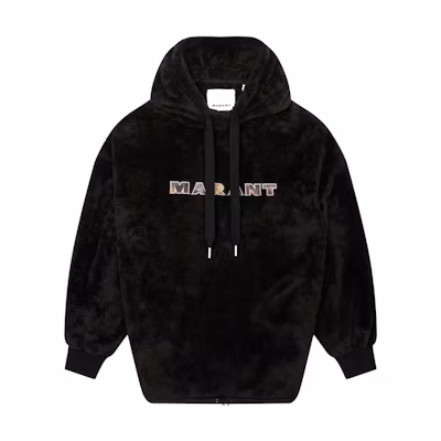 ISABEL MARANT Black Letter Logo Cozy Hoodie Pullover SW0104HAB1M06H01BK