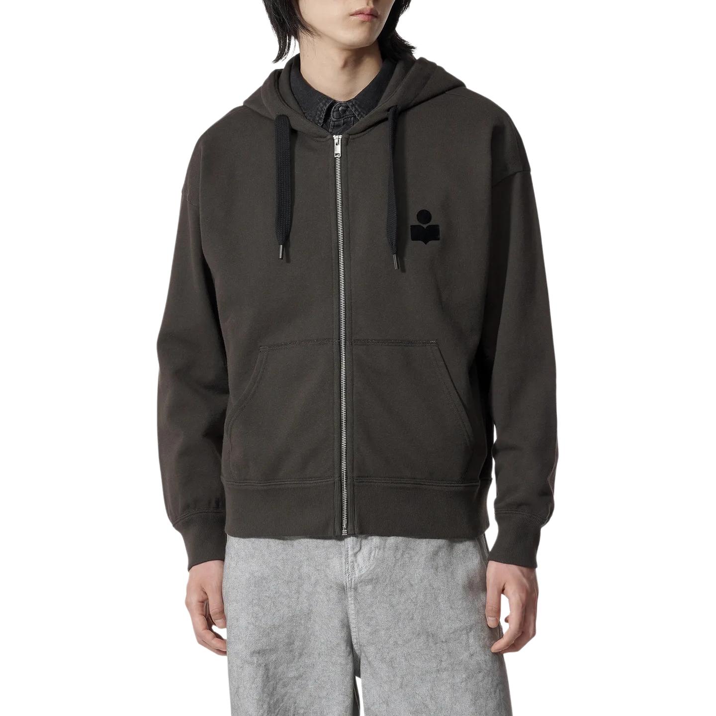 ISABEL MARANT Black Logo Embroidered Zip-Up Hoodie Jacket SW0119HAB1M18H-02FK