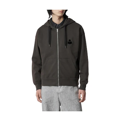 ISABEL MARANT Black Logo Embroidered Zip-Up Hoodie Jacket SW0119HAB1M18H-02FK