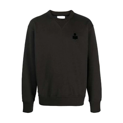 ISABEL MARANT Black Logo Oversized Crewneck Sweatshirt SW0030HAB1M18H-02FK
