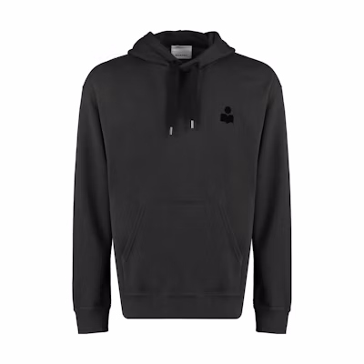 ISABEL MARANT Black Logo Print Pullover Hoodie 23ASW0050HAA1M05H02FK