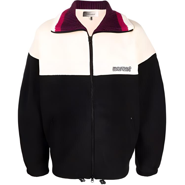 ISABEL MARANT Black Patchwork Zip-Up Jacket 21A010H-MA1065-01BK