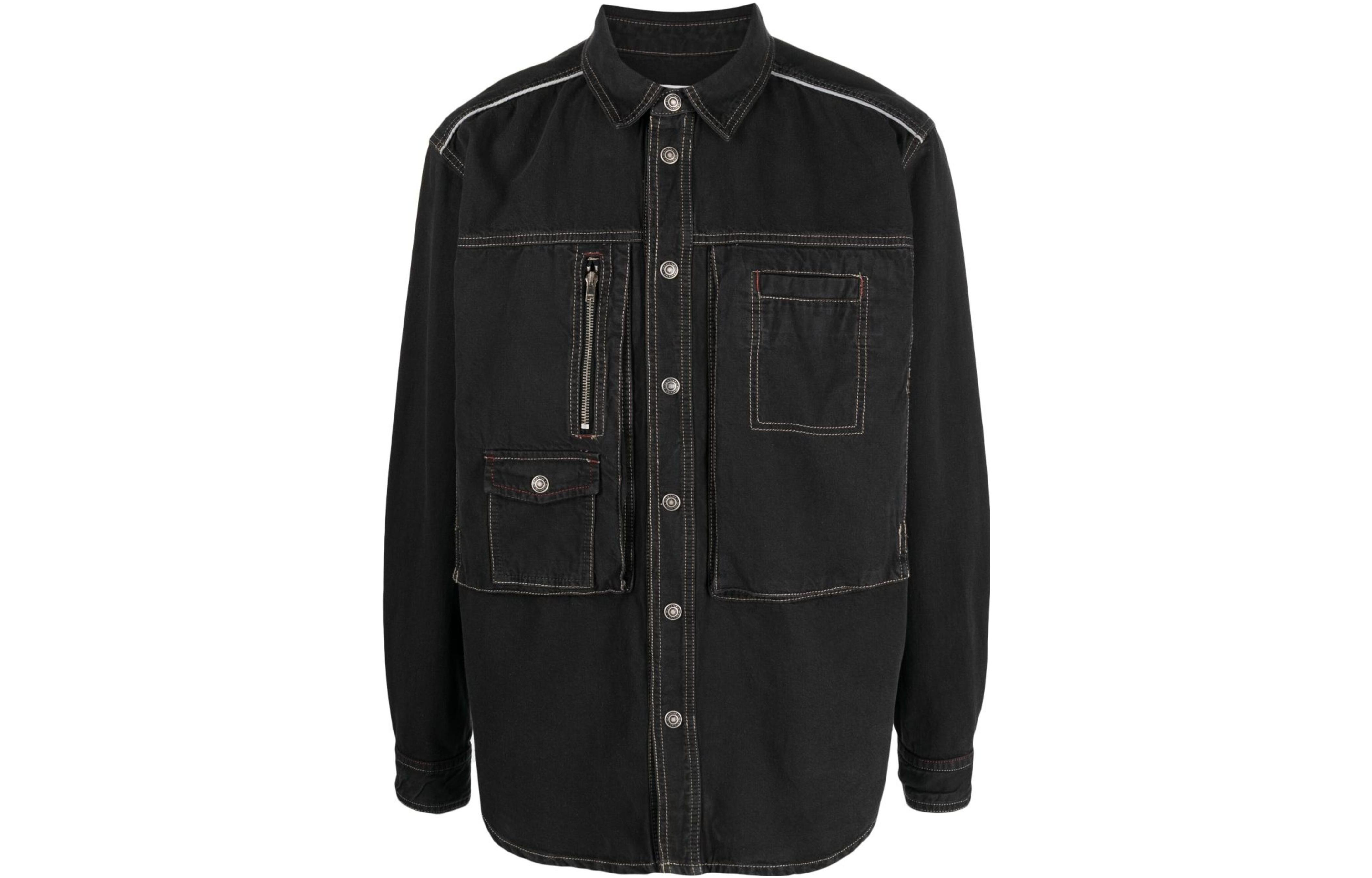 ISABEL MARANT Black Pocket Long Sleeve Button-Up Jacket VE0153HAA2H06H01BK