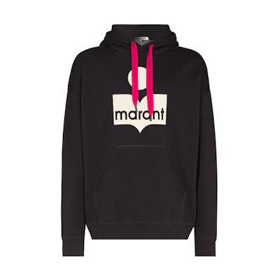 ISABEL MARANT Black Printed Cotton Casual Hoodie SW005521A031H
