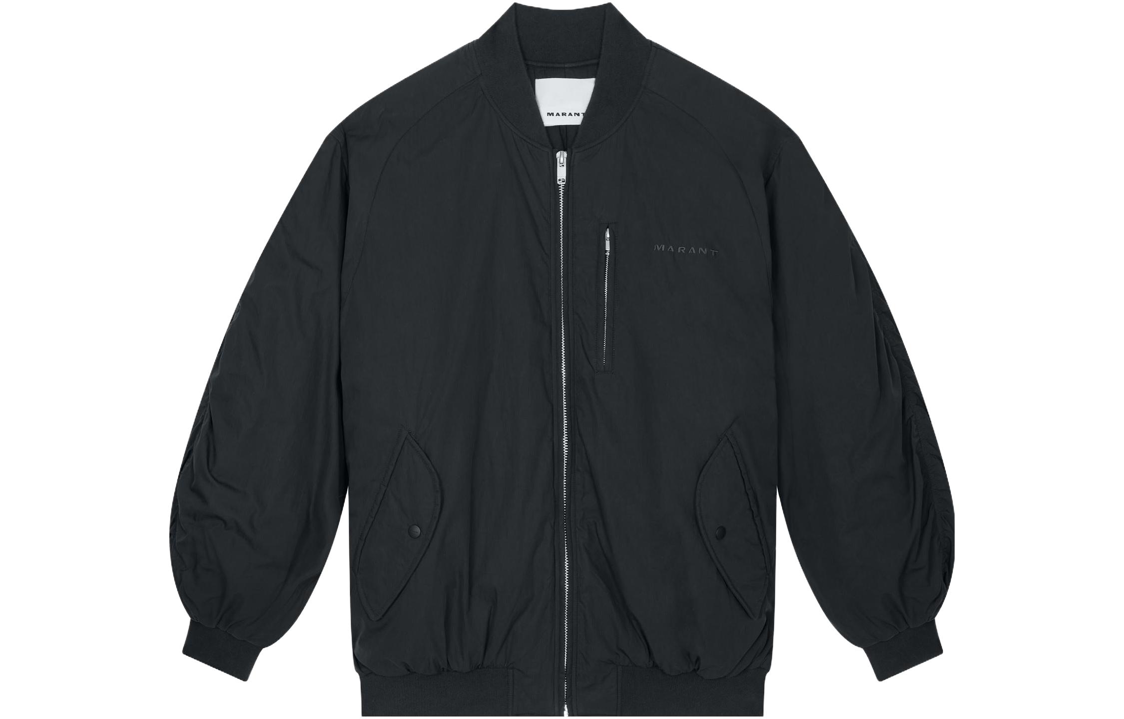 ISABEL MARANT Black Solid Zip Stand Collar Jacket VE0249HAB1D03H02FK