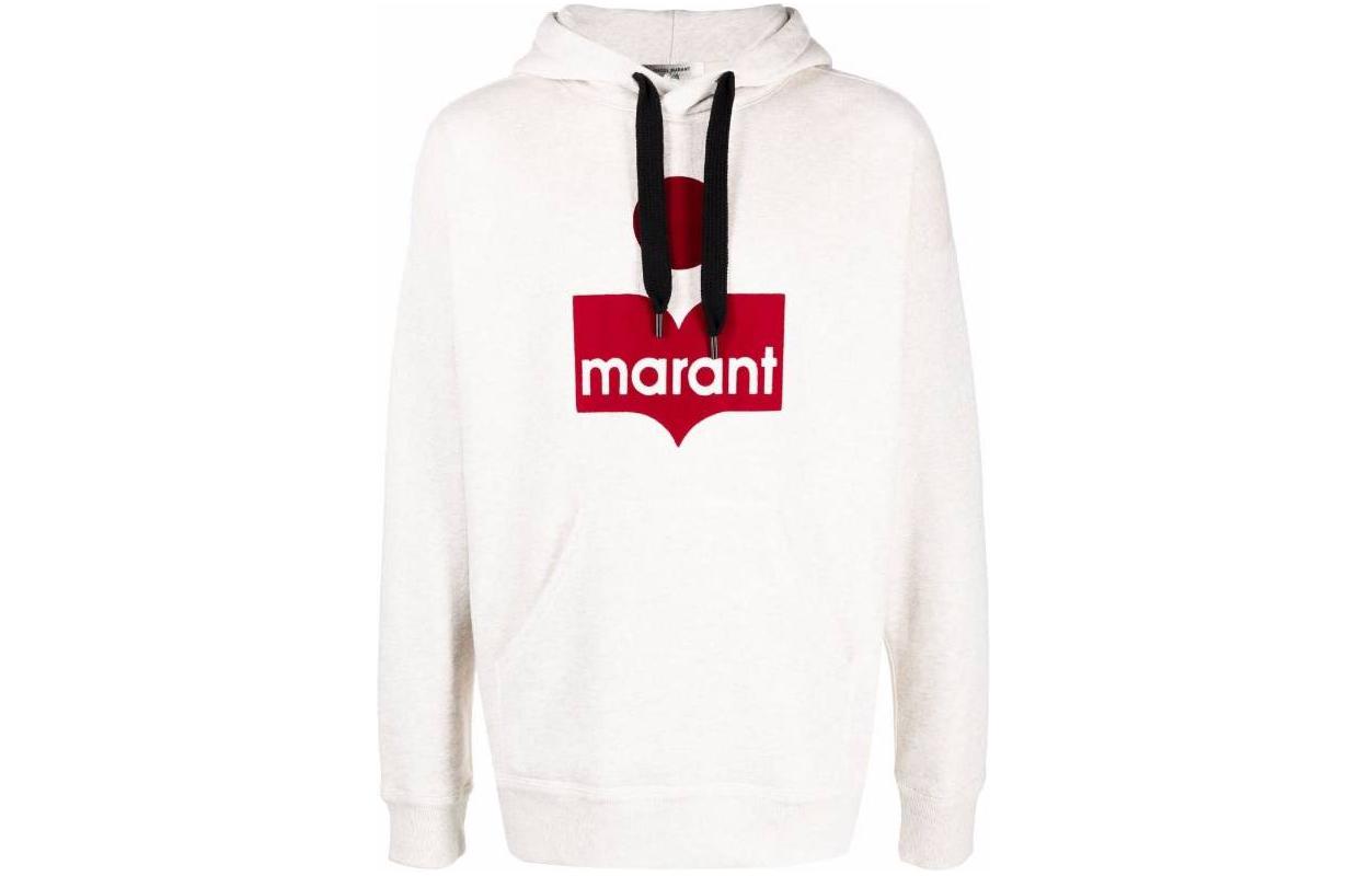 ISABEL MARANT Casual Letter Print Hoodie Off-White SW005521A031H-23EC
