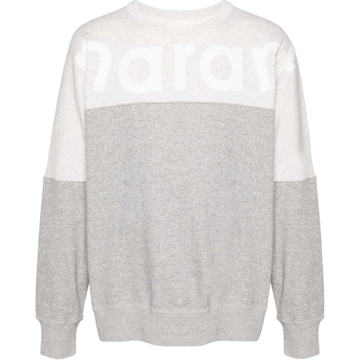 ISABEL MARANT Color Block Drop Shoulder Sweatshirt Men Light Beige SW0031HAB1M19H-BEIGE