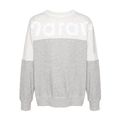 ISABEL MARANT Color Block Drop Shoulder Sweatshirt Men Light Beige SW0031HAB1M19H-BEIGE