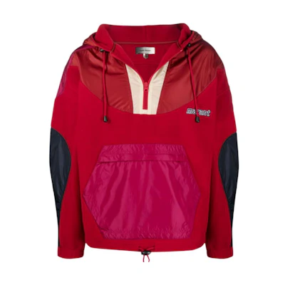 ISABEL MARANT Colorblock Half-Zip Hoodie Red Menswear MA106321A010H-70RD