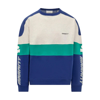 ISABEL MARANT Colorblock Letter Print Crewneck Sweatshirt Blue - 24PSW0087HAB1M02H-30BU