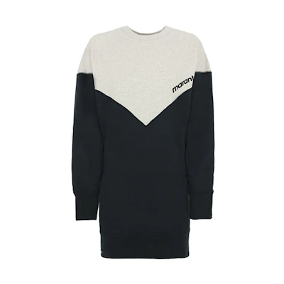 ISABEL MARANT Colorblock Long Sleeve Dress Black/Grey HELOYAERO1792-20A066EFK