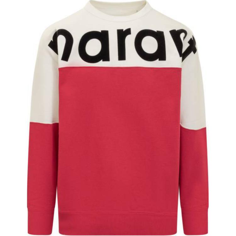 ISABEL MARANT Cranberry Logo Print Crewneck Pullover Sweatshirt SW0031HAB1M19HCRBR