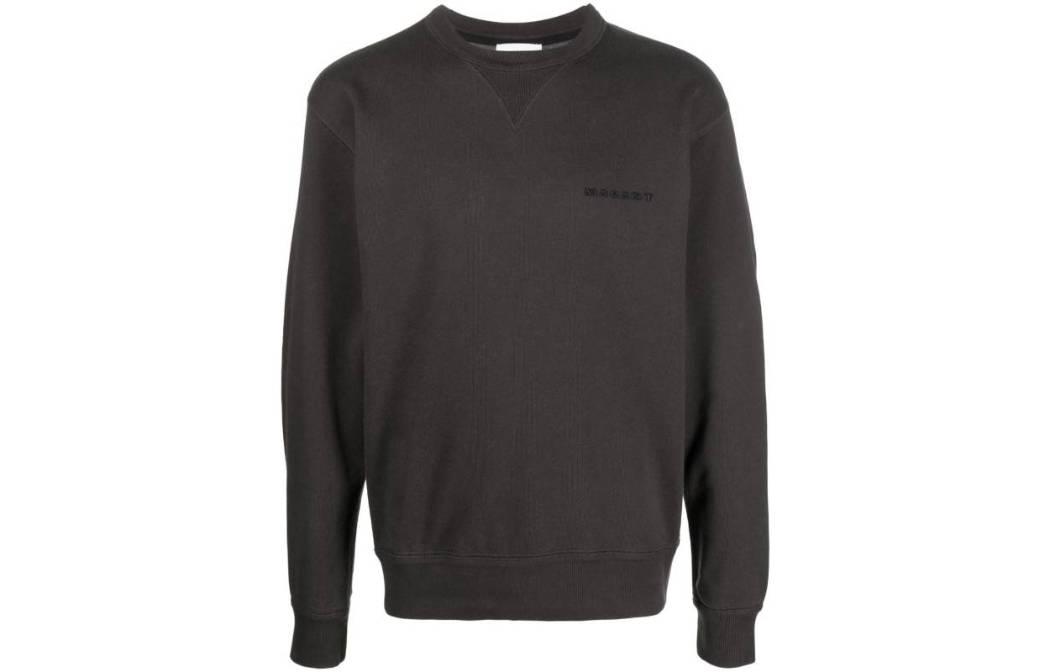 ISABEL MARANT Embroidered Logo Crewneck Sweatshirt Coffee Brown SW0056HAA2M35H02FK