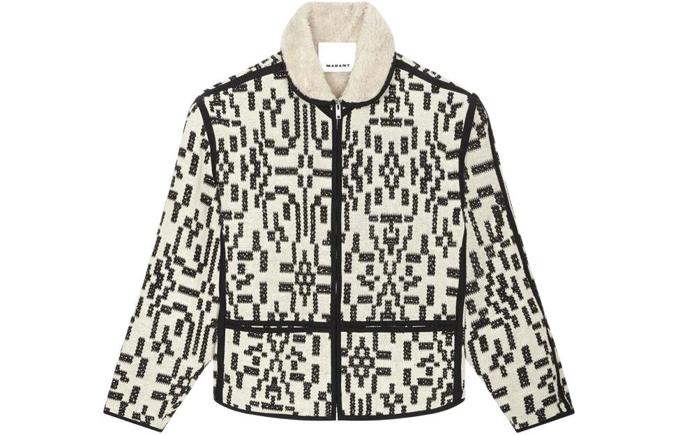 ISABEL MARANT Fleece-Lined Black Zip-Up Jacket for Warmth and Comfort VE0274HAB1C03H-01BK