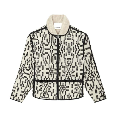 ISABEL MARANT Fleece-Lined Black Zip-Up Jacket for Warmth and Comfort VE0274HAB1C03H-01BK