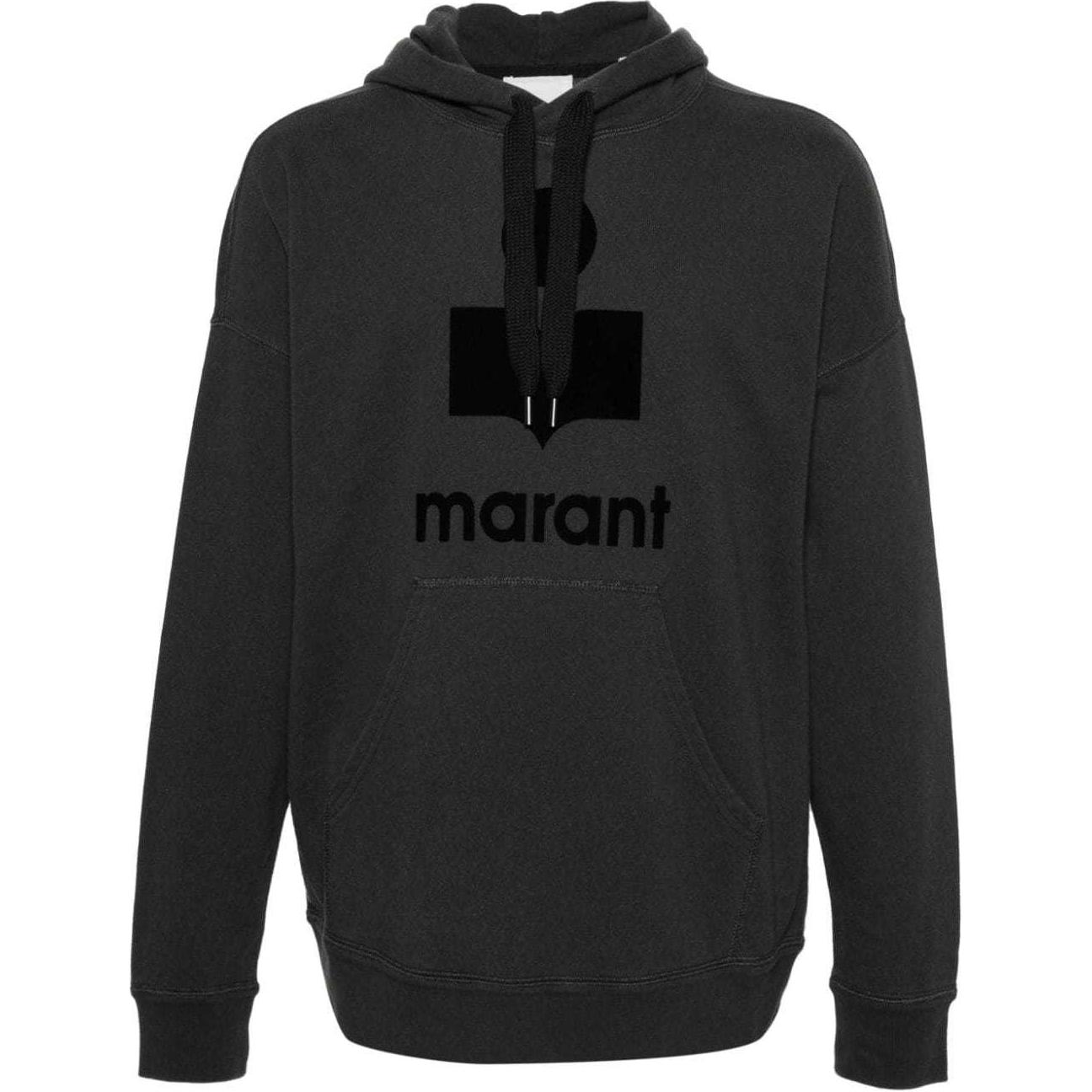 ISABEL MARANT Flocked Logo Oversized Hoodie Grey SW0027HAB1M18H-GREY