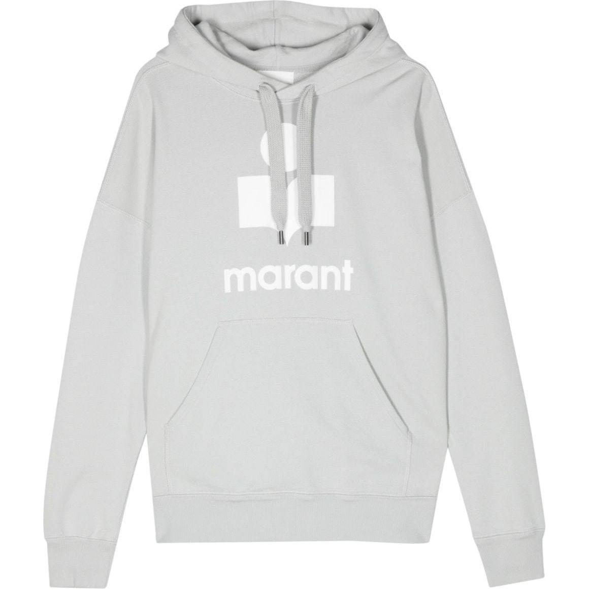 ISABEL MARANT Flocked Logo Oversized Hoodie Men’s Light Blue SW0027HAB1M18H-BLUE
