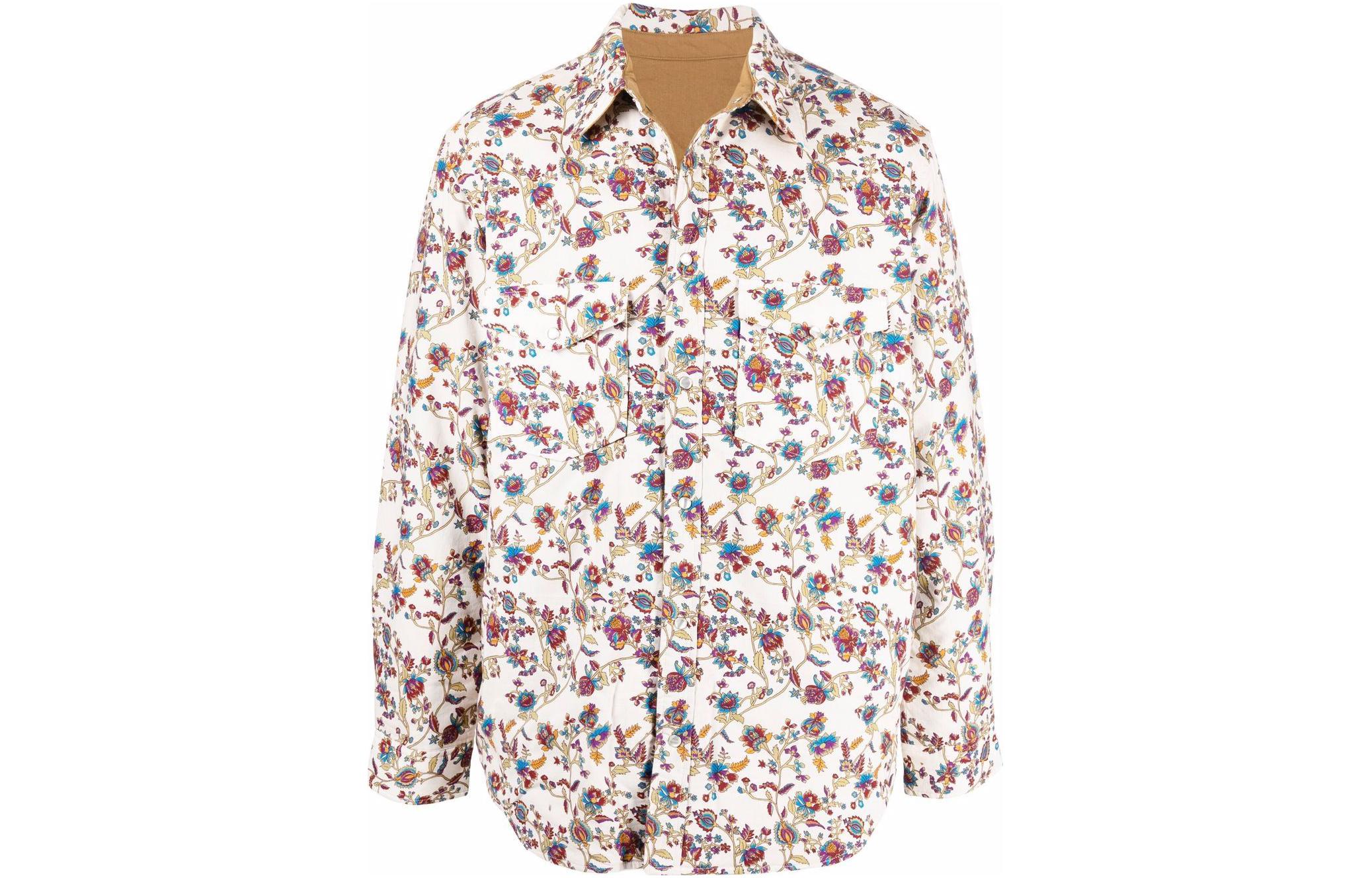 ISABEL MARANT Floral Print Long Sleeve Jacket Beige VE175322P033H23EC