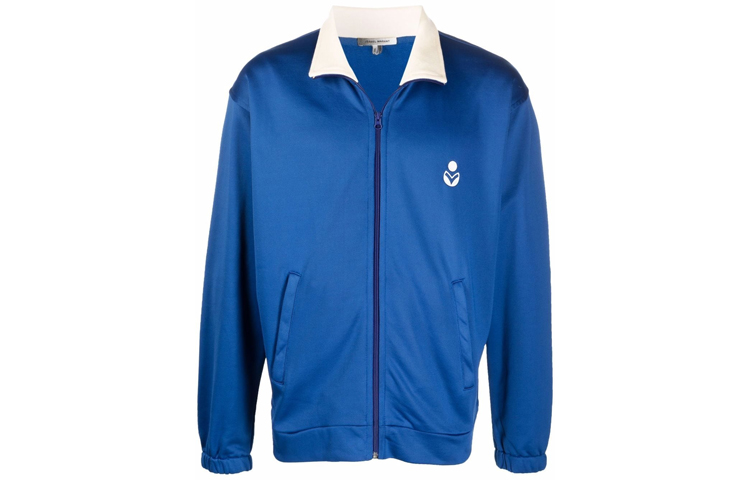 ISABEL MARANT FW21 Blue Logo Lettering Long-Sleeve Jacket VE167121A015H-30BU