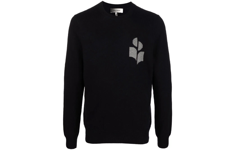 ISABEL MARANT FW21 Pattern Print Oversized Long Sleeve Sweatshirt Black Mens 21APU155921A050H-FNGY