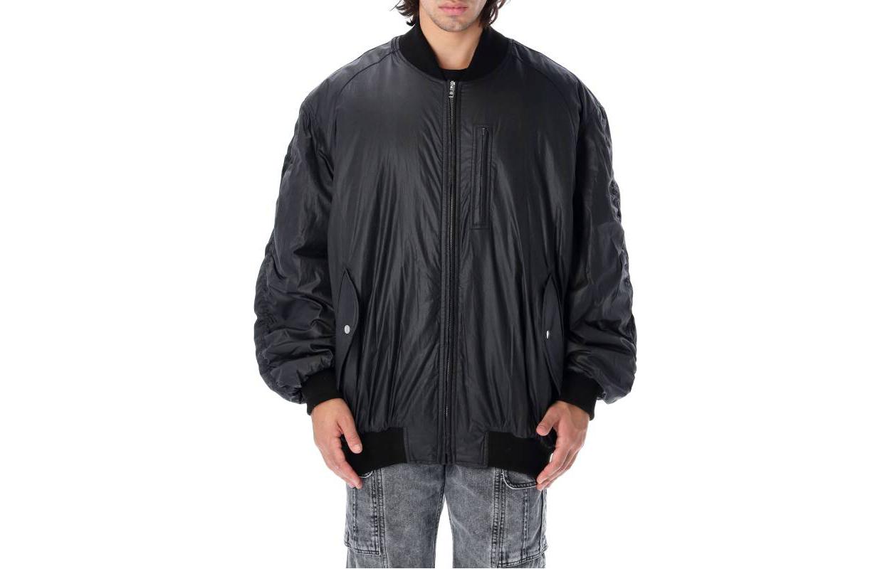 ISABEL MARANT FW22 Black Solid Oversized Bomber Jacket 22HVE189022H007H-01BK