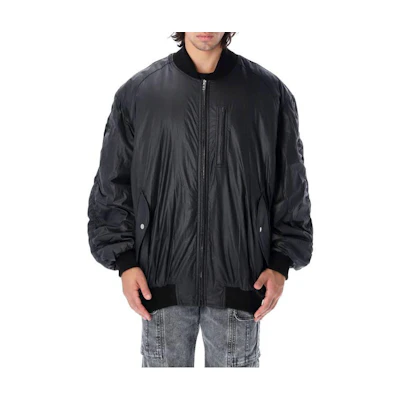 ISABEL MARANT FW22 Black Solid Oversized Bomber Jacket 22HVE189022H007H-01BK