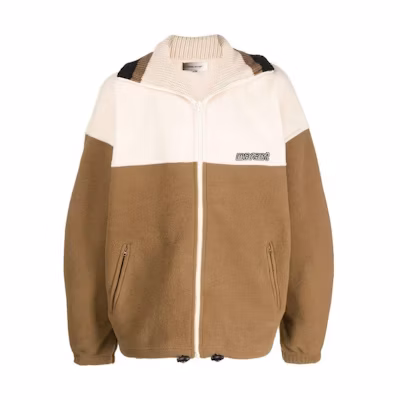 ISABEL MARANT FW22 Colorblock Fleece Full-Zip Oversized Hoodie Khaki Men 22AMA106522A008H-67KI